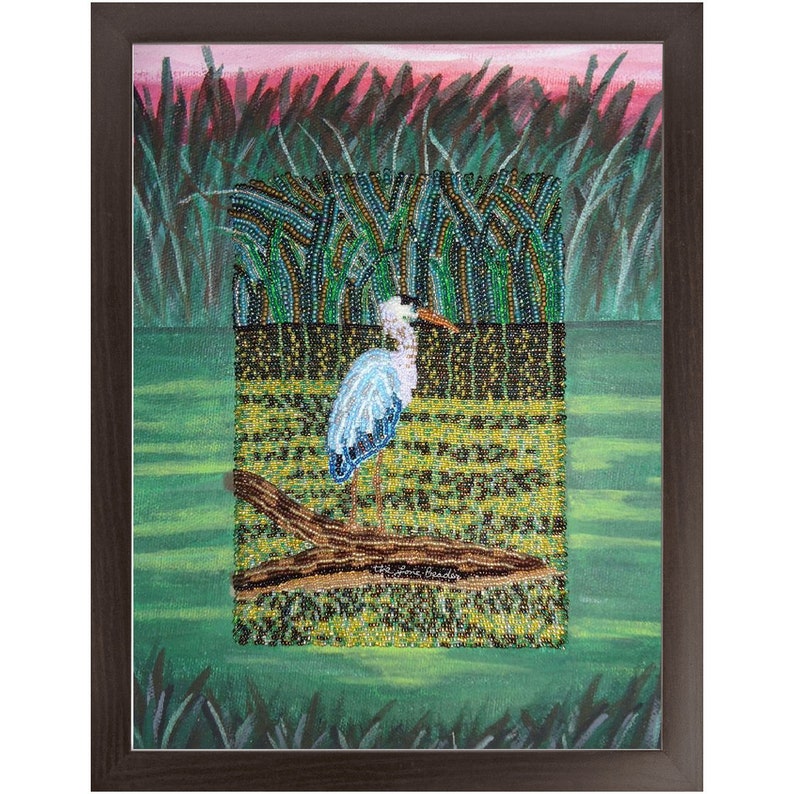 Great Blue Heron Printed Image Bird Nature Framed Contemporary Art Print 8x10, 11x14, 16x20 Made To Order image 4