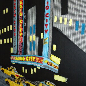 RADIO CITY music hall NYC Beadwork on canvas New York City theatre Rockettes beaded large painting Original Art 30 x 40 e image 8