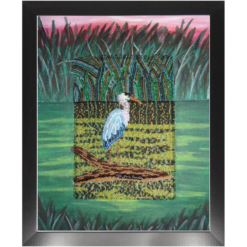 Great Blue Heron Printed Image Bird Nature Framed Contemporary Art Print 8x10, 11x14, 16x20 Made To Order image 9