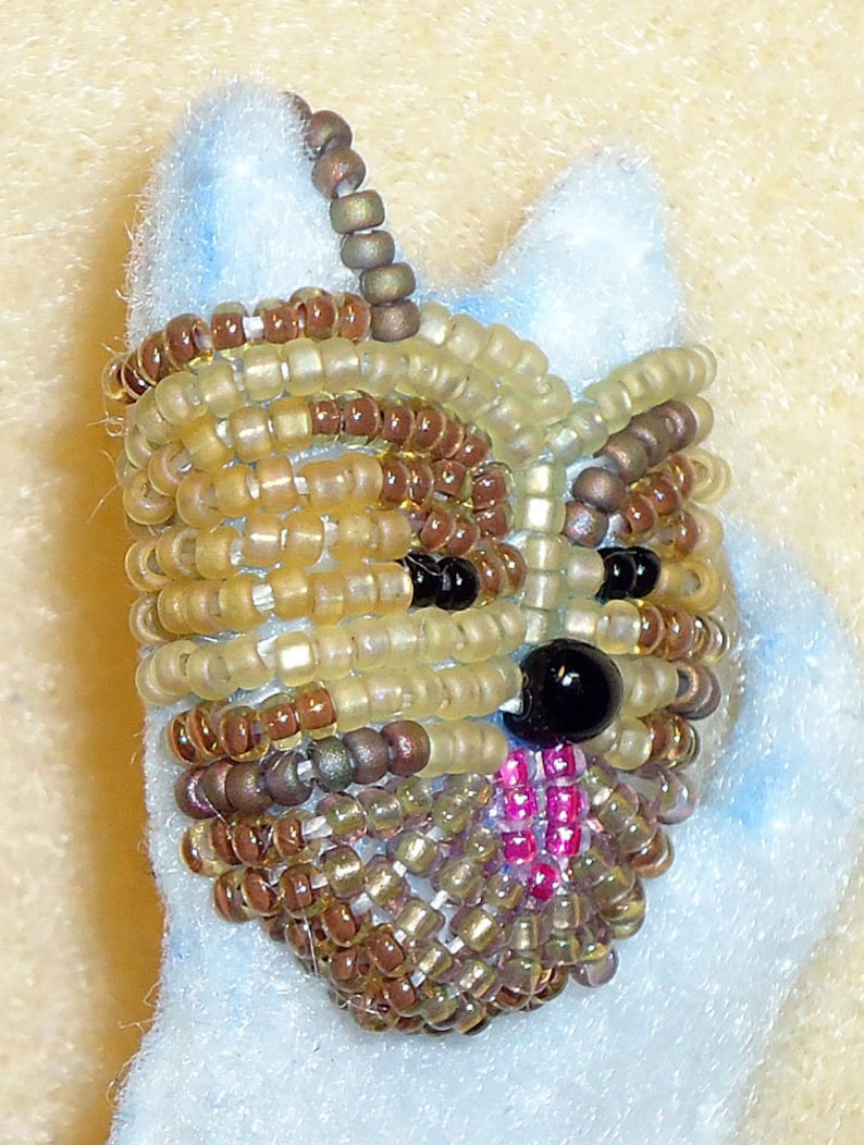 Set of 2 PDF Files: YORKIE Dog Pin Beading Pattern Intro to Bead Embroidery Cat Tutorial image 2