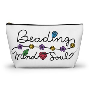 Beading Mind & Soul Beads Gems Crystals Printed Image Travel Storage Accessory Pouch w T-bottom Made to Order image 2