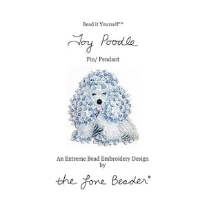 Beaded Toy Poodle Pin Pattern: Bead Embroidery Tutorial (PDF)