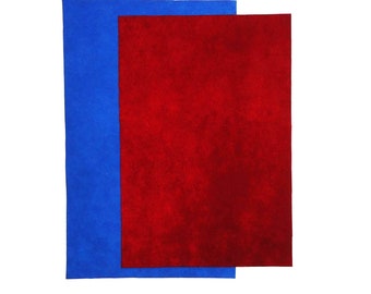 Destash Sale! 2 Ultrasuede pieces Blue, Red for Bead Embroidery - 6 x 9