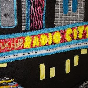 RADIO CITY music hall NYC Beadwork on canvas New York City theatre Rockettes beaded large painting Original Art 30 x 40 e image 9