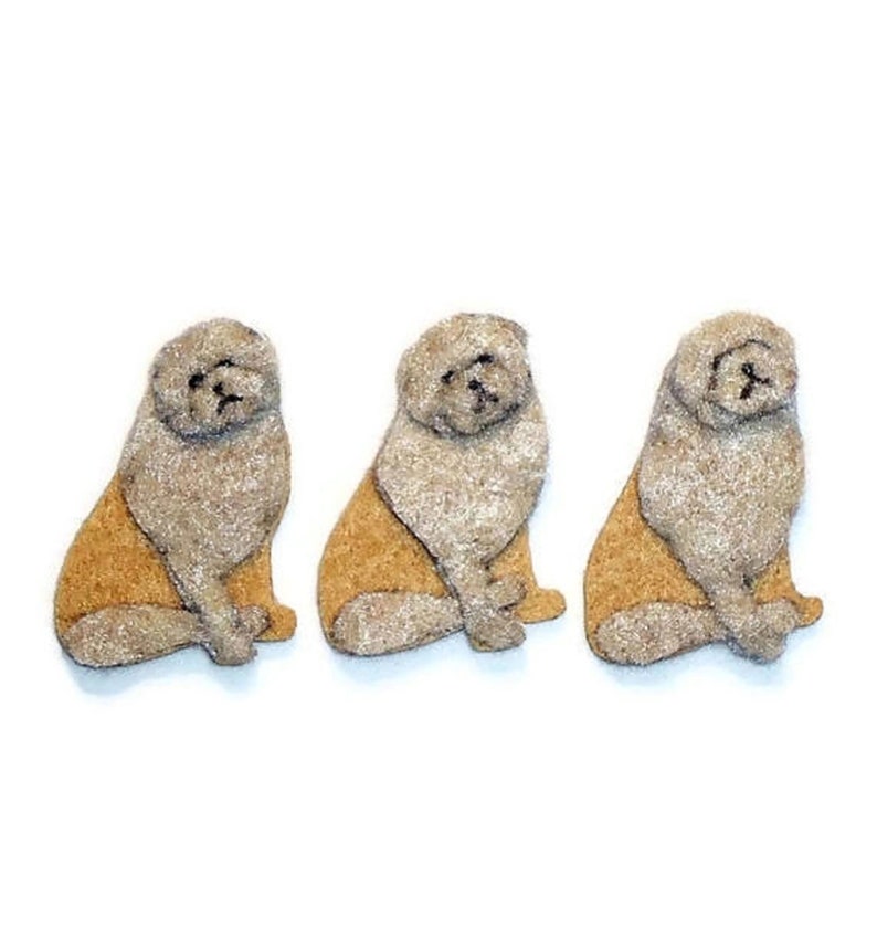 PUG Felt Dog Shape for Bead Embroidery, Making Beaded Animals, Beading, Crafting, or Embellishment image 1