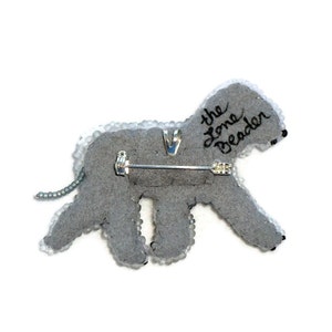 BEDLINGTON TERRIER brooch keepsake beaded dog pin pendant art jewelry Made to Order image 4