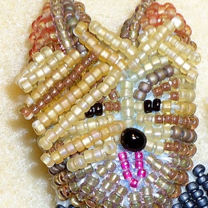 Set of 2 PDF Files: YORKIE Dog Pin Beading Pattern Intro to Bead Embroidery Cat Tutorial image 4