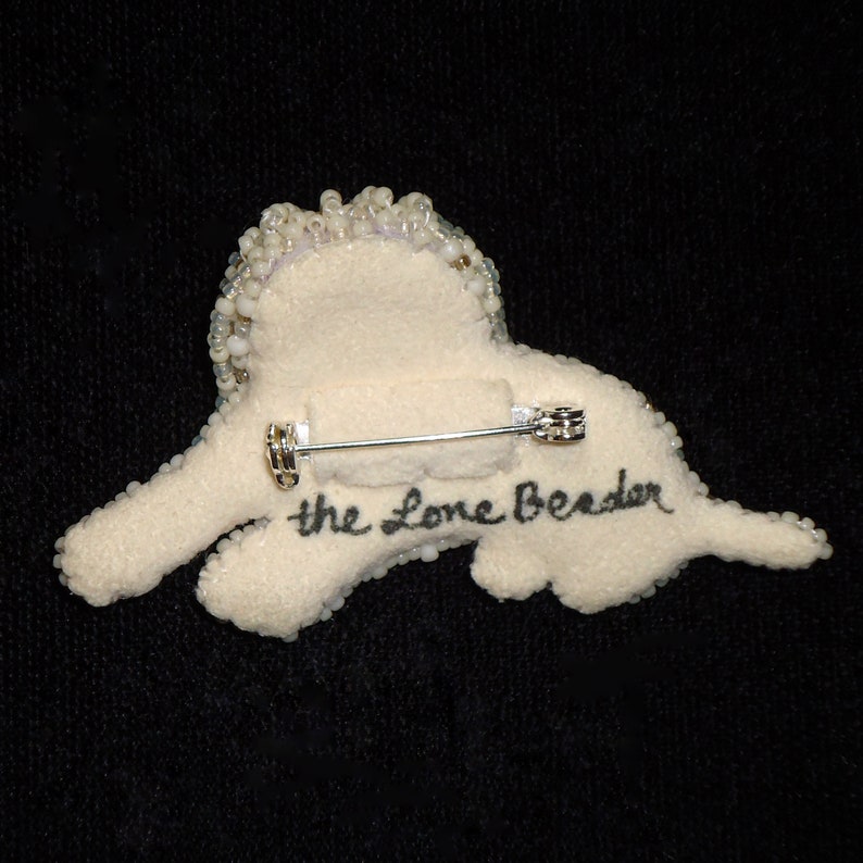 LABRADOODLE LOVE beaded Golden Doodle dog pin pendant art jewelry bead embroidery brooch Made to Order image 10
