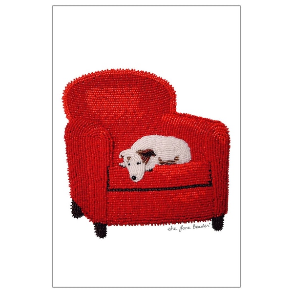 Rudy's Dream- Jack Russell Terrier Dog Art Print 4x6 Postcard- Original Artwork Printed Image (Made To Order)