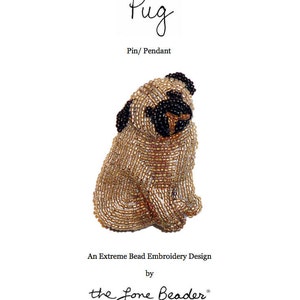 PUG Felt Dog Shape for Bead Embroidery, Making Beaded Animals, Beading, Crafting, or Embellishment image 4