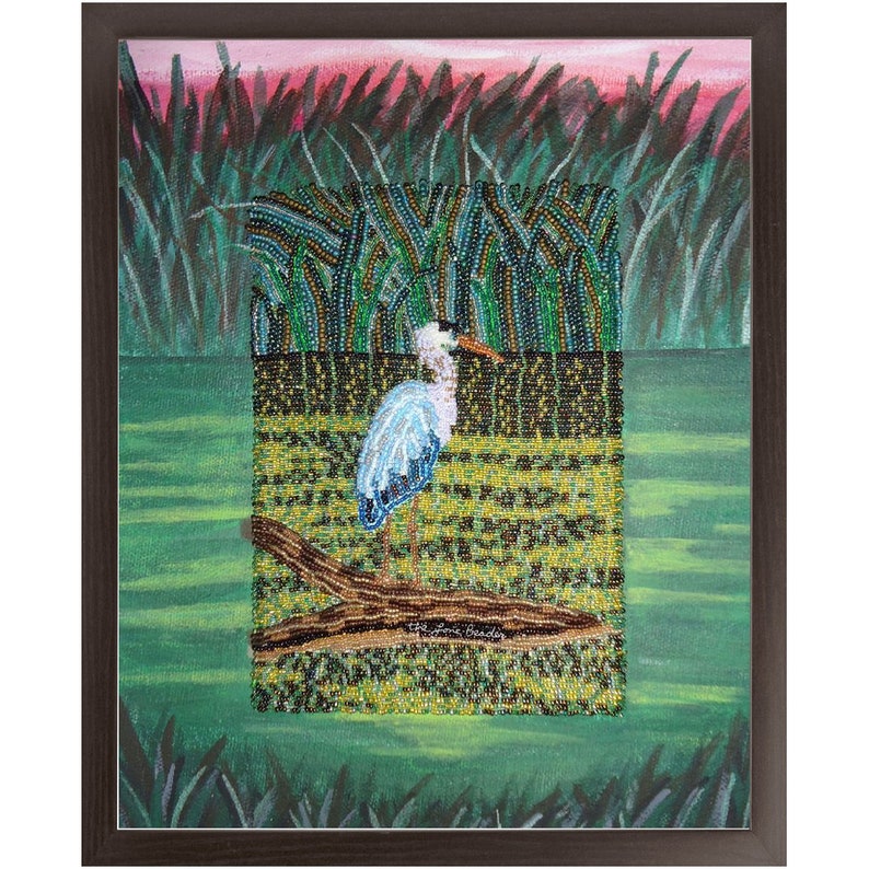 Great Blue Heron Printed Image Bird Nature Framed Contemporary Art Print 8x10, 11x14, 16x20 Made To Order image 7