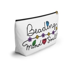 Beading Mind & Soul Beads Gems Crystals Printed Image Travel Storage Accessory Pouch w T-bottom Made to Order image 3