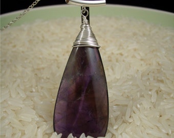 Large Silverwrapped Amethyst Teardrop