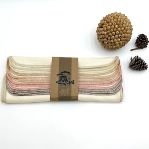 Unpaper Towels Set of 12 - Unbleached Organic Birdseye Cotton Reusable Napkins - Eco-Friendly Kitchen Essentials