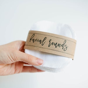 Facial Rounds - Reusable Face Cloths, Soft Cotton, Eco-Friendly, White Makeup Remover Pads & Cleansing Wipes