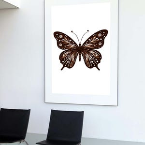 Boho butterfly,  printable art, digital download, girl&#39;s room decor, modern, retro,vintage decor, boho girl&#39;s nursery, butterfly wall art