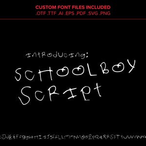 Fuente Schoolboy Script: Archivos vectoriales TTF personalizados (descarga digital)