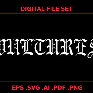 Kanye West Vultures Ty Dolla Sign-vectorlogobestanden (schaal naar elk formaat zonder pixelvorming - gebruik om iets af te drukken)