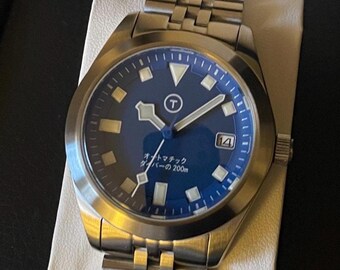 Blue PLGS Style Custom 40mm Automatic Sports Watch