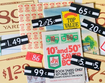 Vintage Department Store Junk Journal Pack Price Tags Labels Stamps