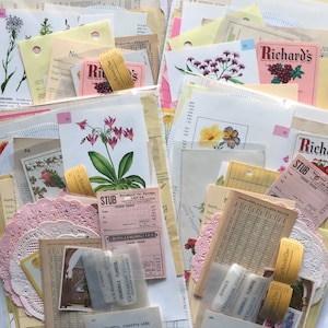 Floral Ephemera Pack Vintage Papers Junk Journal Kit 30 Pieces