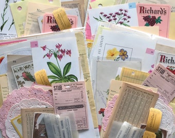 Floral Ephemera Pack Vintage Papers Junk Journal Kit 30 Pieces