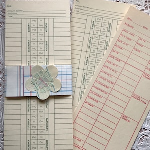 Time Cards Pack 25 Double-Sided Vintage Office Cards Junk Journal Pack Scrapbook Altered Art