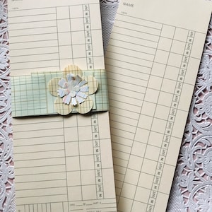 Time Cards Lot 25 Double-Sided Vintage Office Cards Junk Journal Pack Scrapbook Altered Art