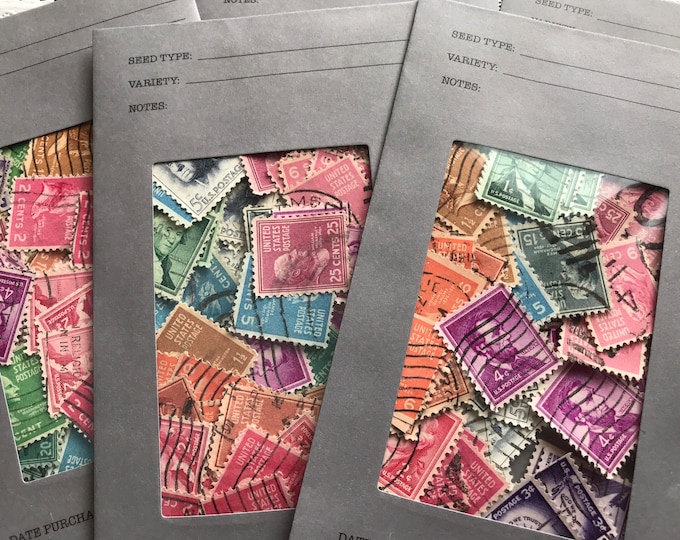 Vintage US Postage Stamps Lot Colorful Rainbow Postal Ephemera Pack 65 ...