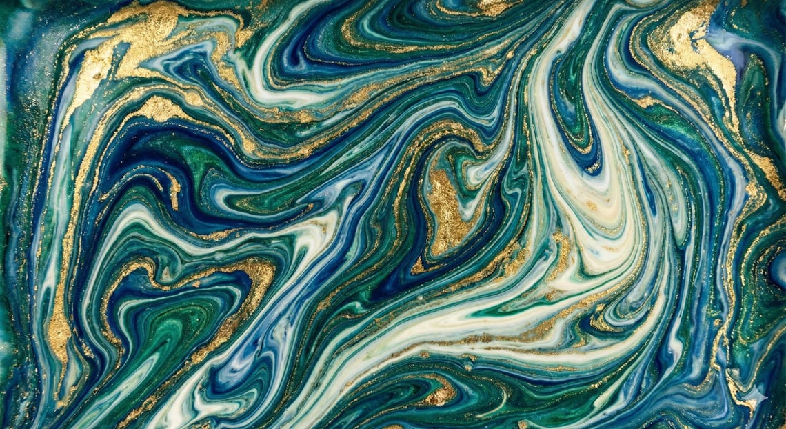 Emerald Navy Geode Wrapping Paper, Alcohol Ink Design, Gold Vein ...
