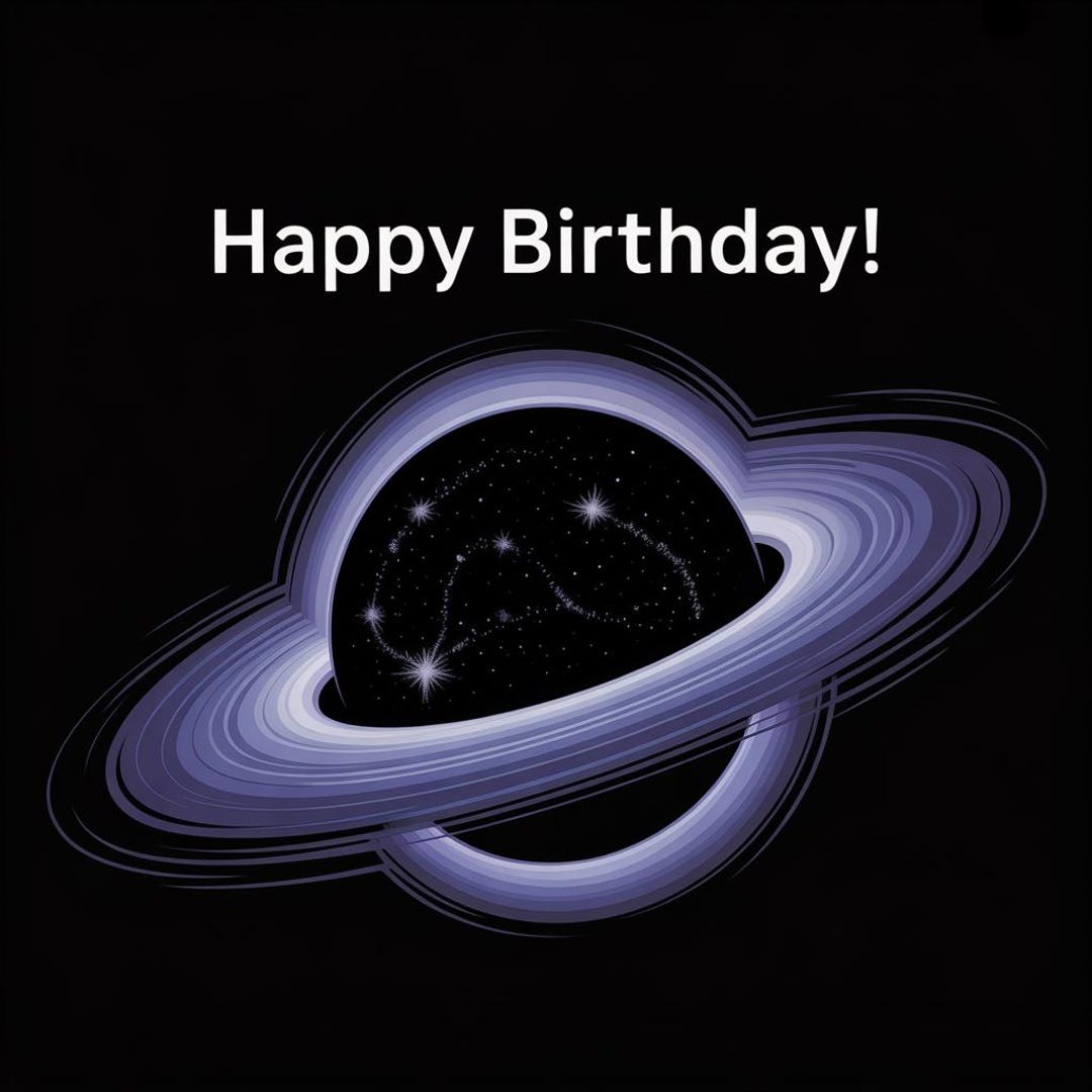 Black Hole Birthday Card Print, Minimal Planet Space Theme Party Decor ...