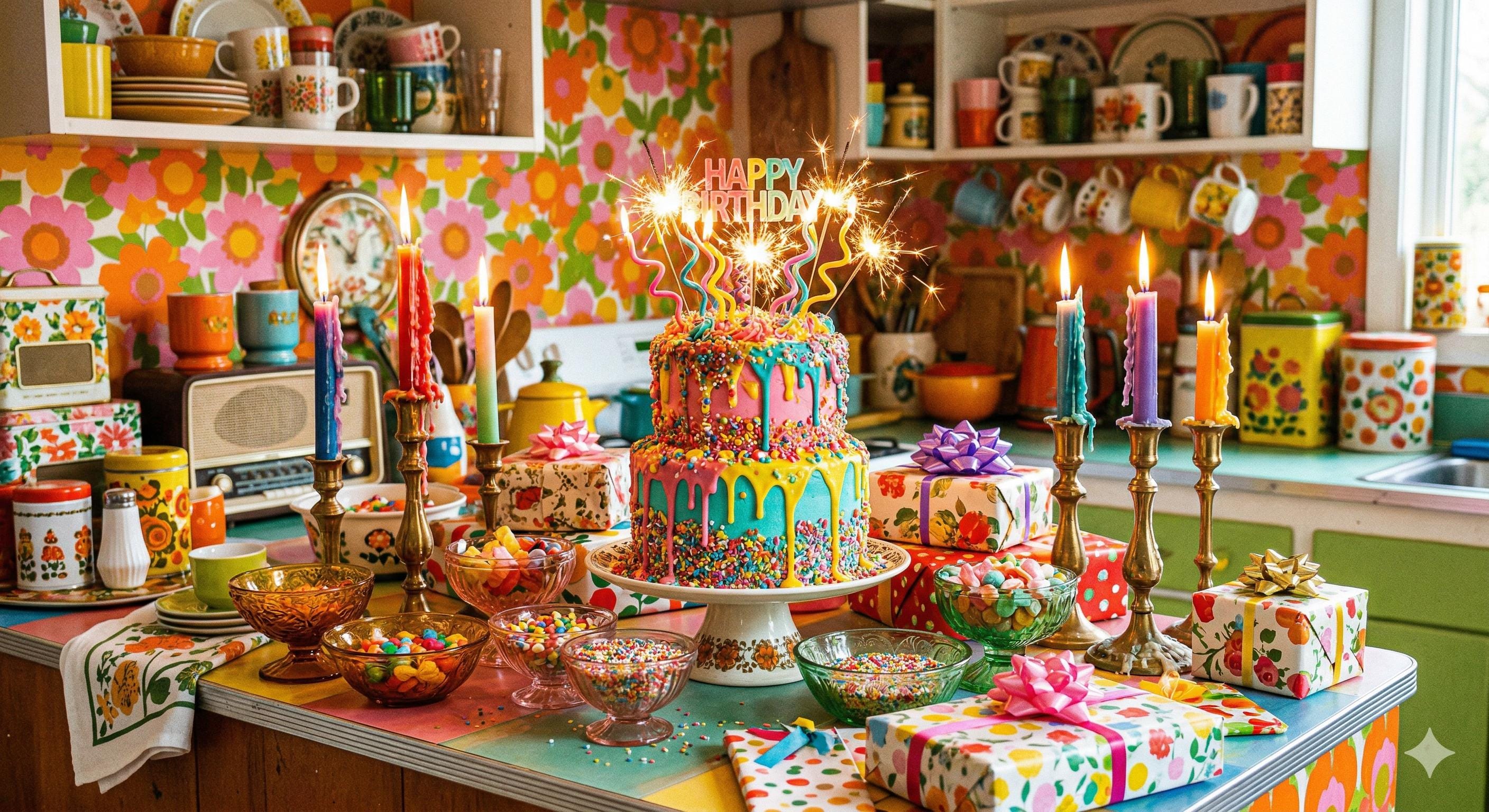Retro Kitchen Birthday Bundle | Animated Video Ecard, Print Greeting ...