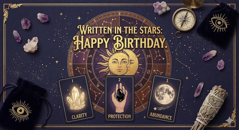 Astrology Tarot Birthday Card Print Written In The Stars Printable astrology-tarot-birthday-card-print-written-in-the-stars-printable