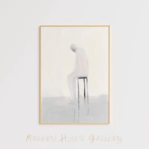 Melancholy Art Print – Minimalistische Malerei – Abstrakte, nachdenkliche Wandkunst – Modernes emotionales Poster