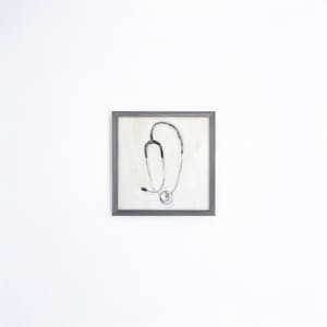 Minimalist Stethoscope Art Print – Medical Wall Decor – Doctor’s Office Gift – Modern Healthcare Artwork – Nurse Appreciation Poster Print