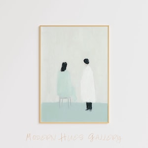 Doctor and Patient Minimalist Art - Modern Healthcare Inspired Digital Wall Art for Clinic or Office Decor - Canvas - Art - Print - Digital
