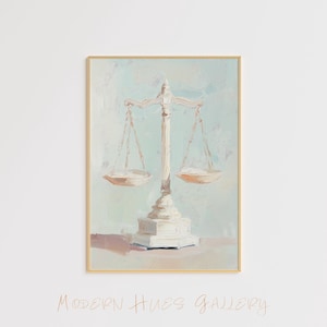 The Scales of Justice – Symbolic Balance Art – Legal Office Decor – Minimalist Courtroom Painting - Justice Poster  Lawyer Art Justice Decor