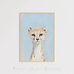 Gepard Kunstdruck – Minimalistische Wildtier Malerei – Moderne Tier Wandkunst – Safari Dekor – Natur Kunstwerk – Zeitgenössische Wildtier Poster
