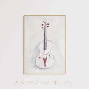 Minimalist Violin Art – Elegant Music Wall Décor- Modern Violin Painting – Violin Home Décor – Minimalist Violin Oil Painting Art Music Art