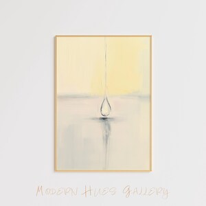 Wassertropfen Wandkunst – Minimalistische Wasserkunst – Ruhige Reflexion – Ruhe und Gelassenheit – Modernes Naturkunstwerk Poster Leinwandgemälde