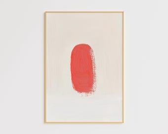 Minimalist Red Art Print – Abstract Modern Painting – Bold Red Artwork – Contemporary Wall Decor – Unique Statement Art - Calm Home Decor