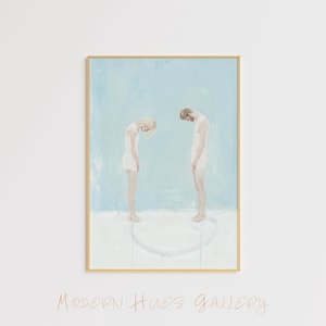 Minimalist Orpheus and Eurydice Wall Art - Greek Mythology Love and Tragedy Poster for Home and Office Decor -  gallery art -  modern hues