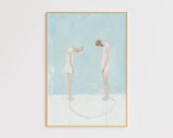 Arte de pared minimalista de Orfeo y Eurídice: póster de amor y tragedia de la mitología griega para decoración del hogar y la oficina: arte de galería, tonos modernos