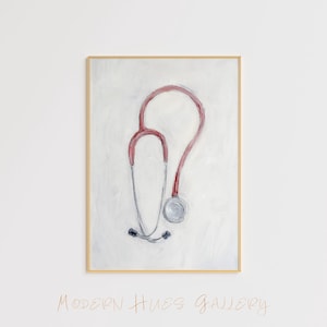 Stethoscope Wall Art – Medical Art Print – Doctor’s Office Decor – Healthcare Professional Gift – Modern Medical Artwork - Medical Poster