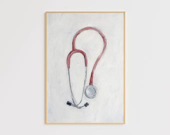 Stethoscope Wall Art – Medical Art Print – Doctor’s Office Decor – Healthcare Professional Gift – Modern Medical Artwork - Medical Poster