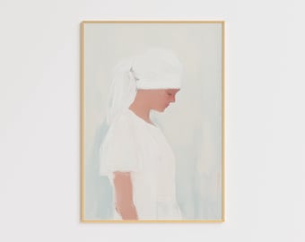 看護師の壁アート – ミニマリスト看護師の肖像画プリント – ヘルスケアヒーローアート – 医療専門家の装飾 – モダンな看護師の絵画 – ポスターキャンバス