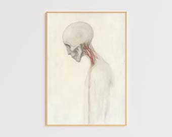 Moderne anatomische kunst – minimalistisch skeletprofiel - moderne poster - trendy decors - hedendaags kunstwerk - medische poster - medische kunst