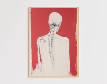 Modern Anatomy Art Print – Abstract Spine Illustration – Minimalist Skeleton Artwork – Medical Wall Decor – Anatomy Poster Doctors, Nurses