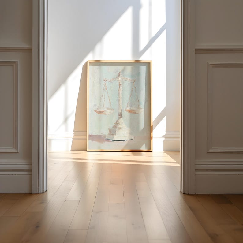 The Scales of Justice – Symbolic Balance Art – Legal Office Decor ...