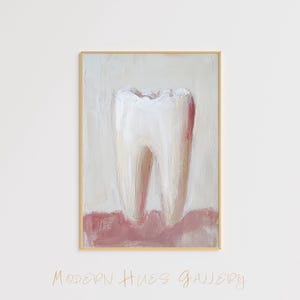 Minimalist Tooth Art Print – Abstract Tooth Painting – Modern Dental Office Decor – Dentist Wall Art – Contemporary Tooth Poster – Artwork